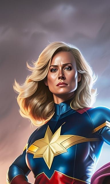 Heroic Carol Danvers as Miss Marvel: Digital Portrait