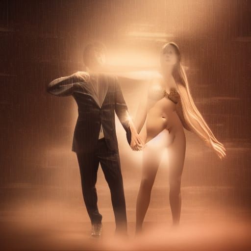 Sensual Couple: Dominant Woman in High Resolution