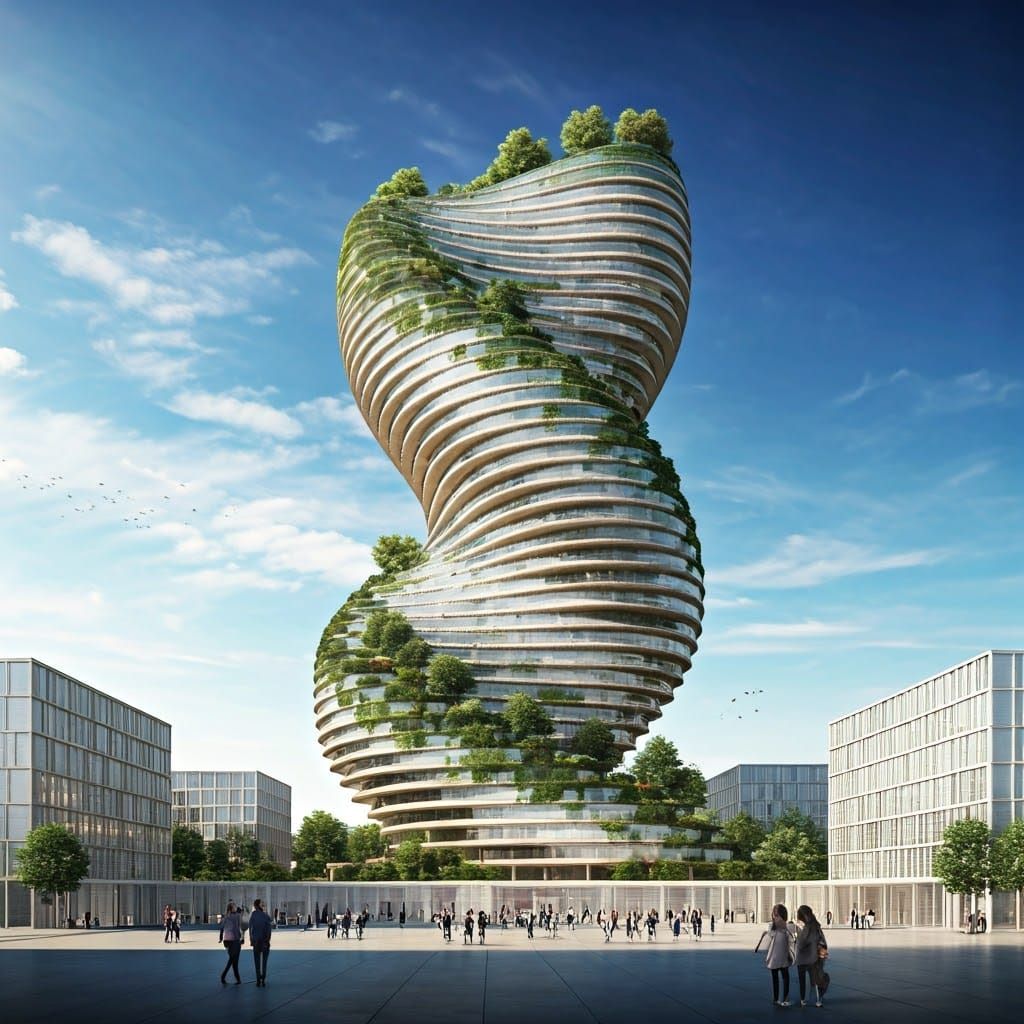 Surreal Futuristic Metropolis Showcases Twisting Eight-Shape...