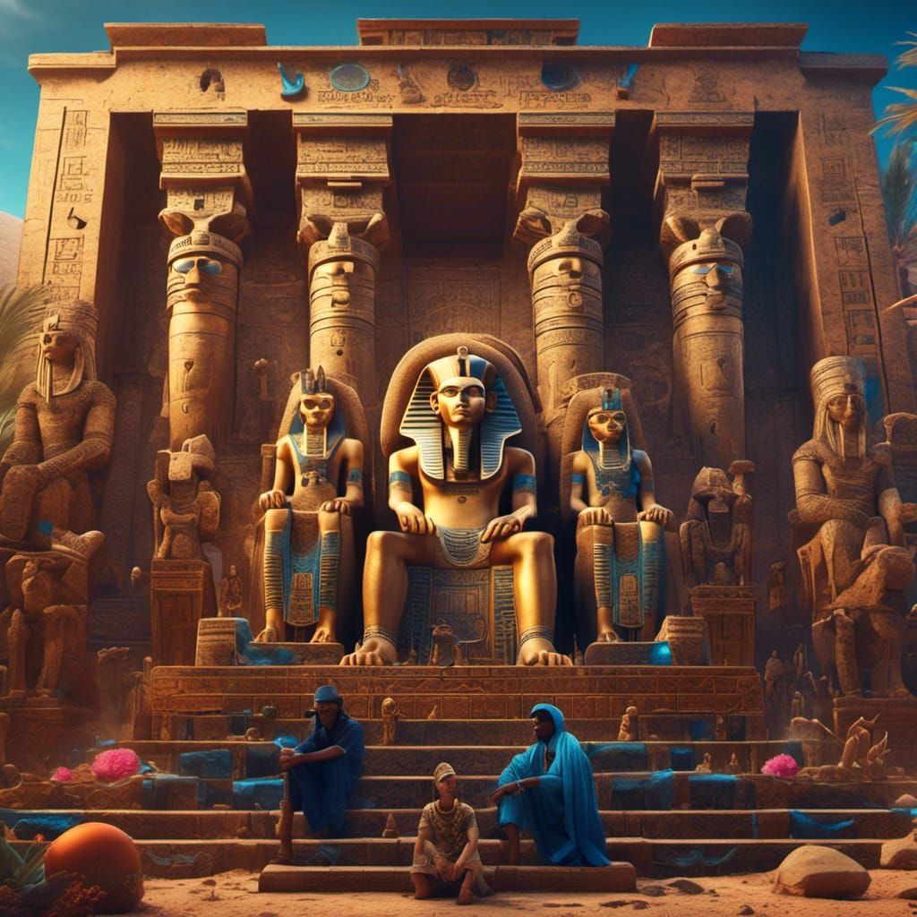 Egyptian Rapper Album Cover Art in Hyperreal Style