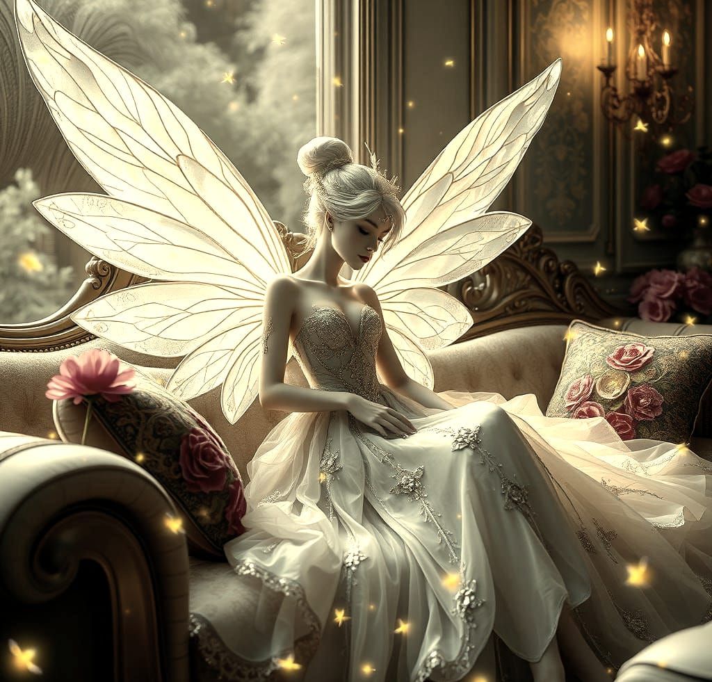 Elegant Crystal Fairy in Luxurious Setting