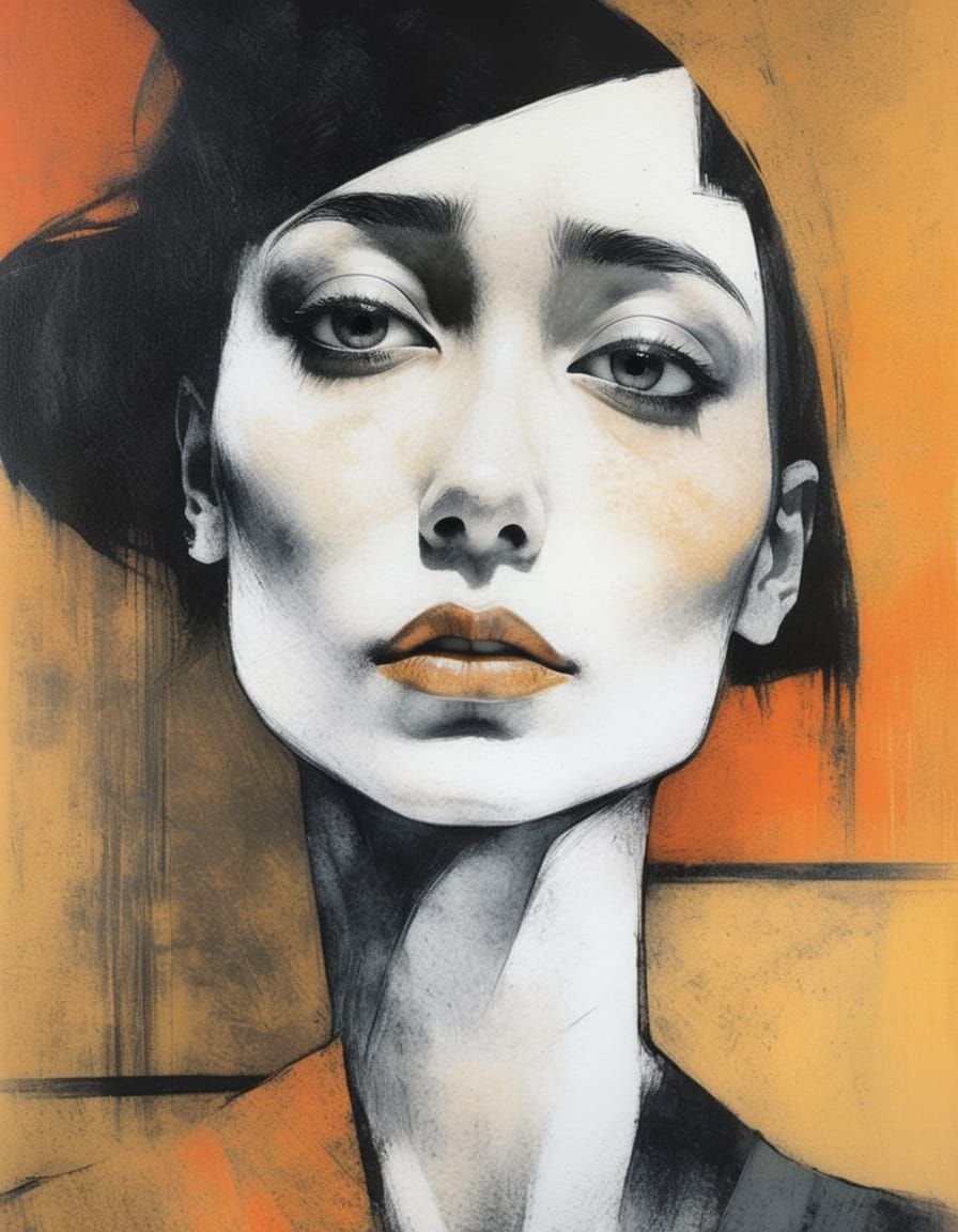 Goth Girl Portrait in Style of Richard Kuhn