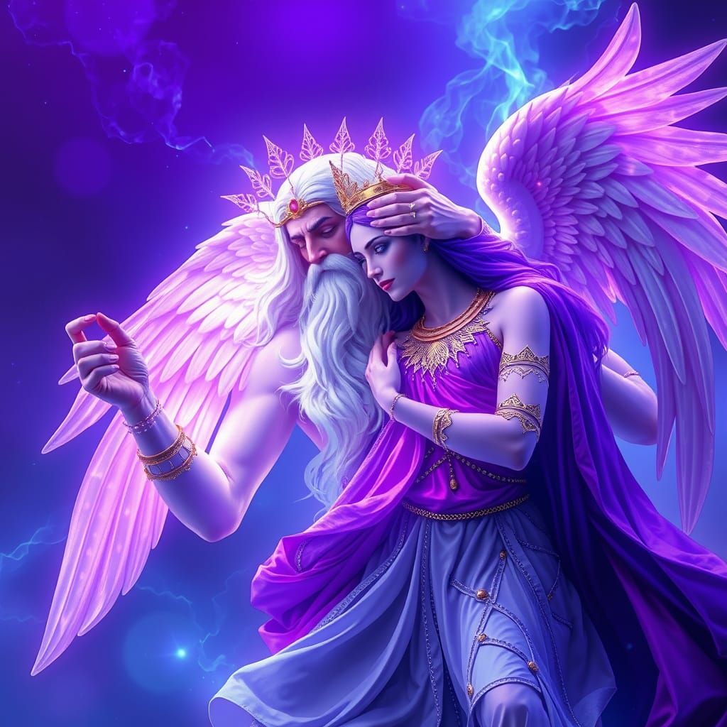 Divine Lovers in Lavish Purple Hues