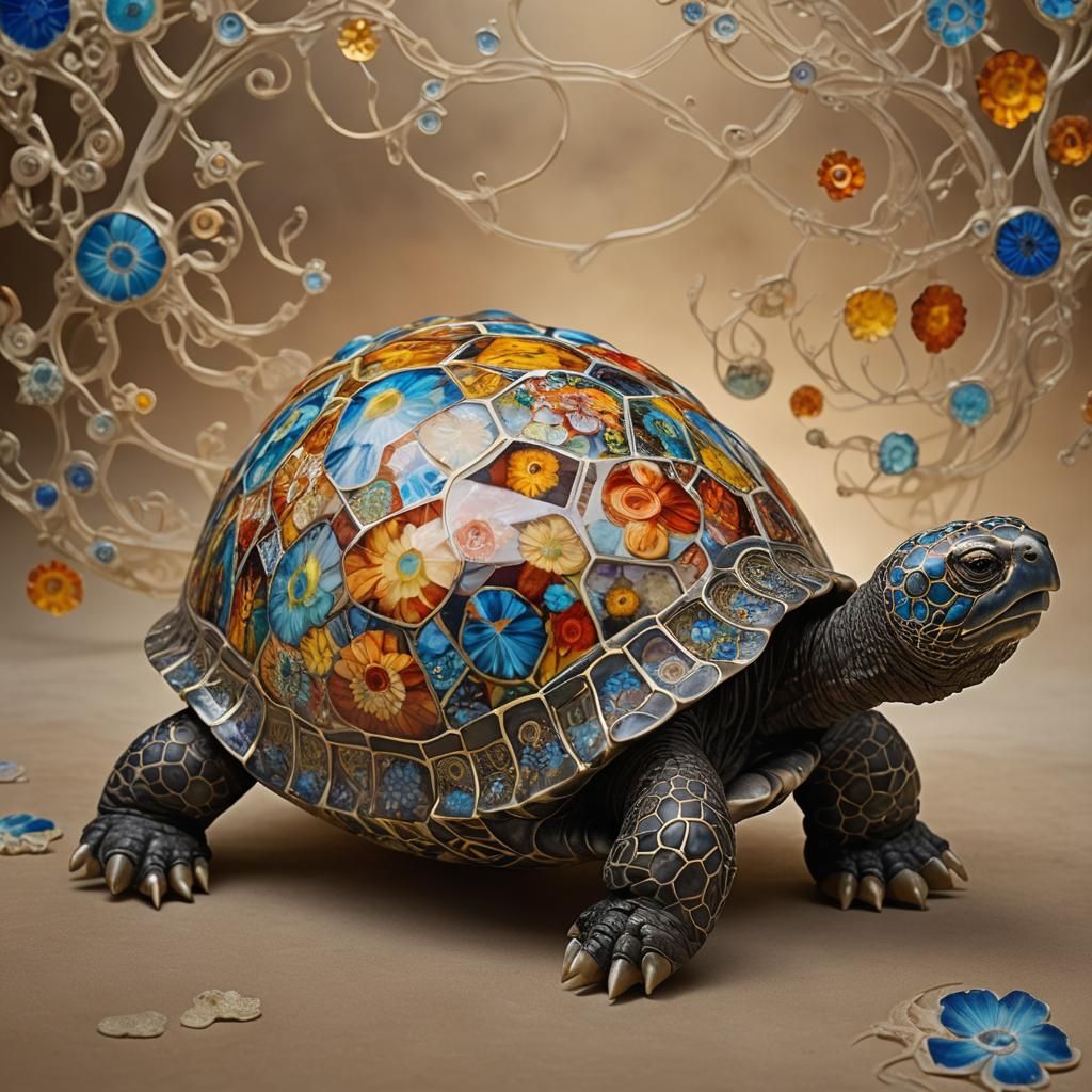 Contemplative Tortoise in Venetian Dreamscape