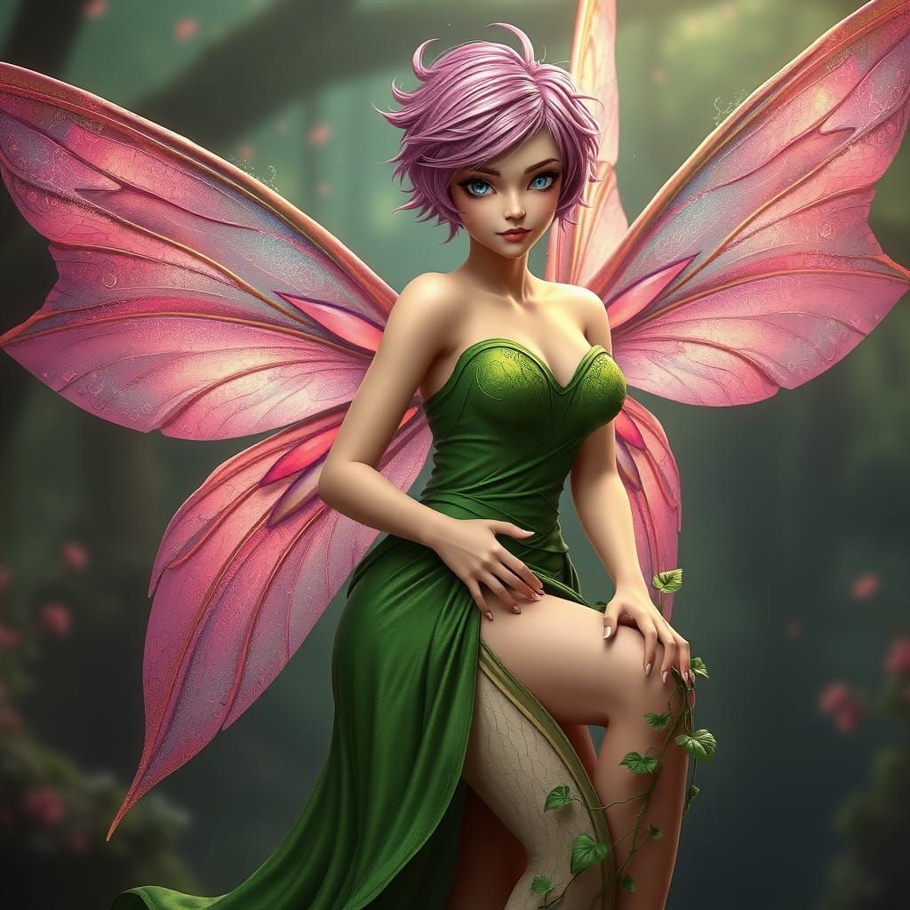 Whimsical Fairy in Vibrant Fantasy Art