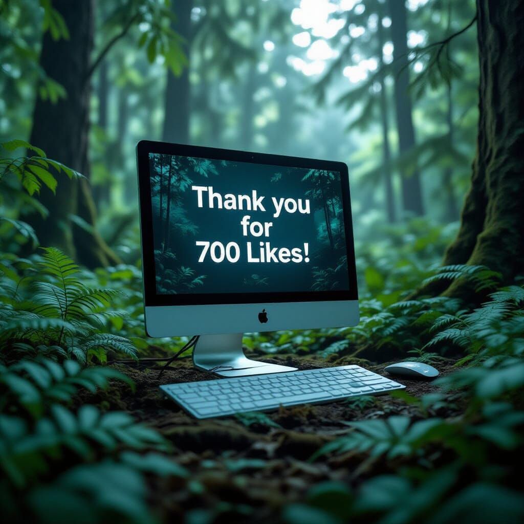 Computer Thanks Viewers in Lush Forest Cinematic Style
