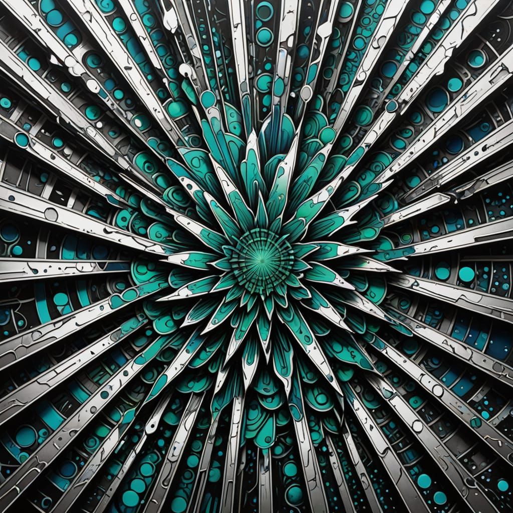 Fractured Mirrors: Endless Reflections in Ink and Shadow