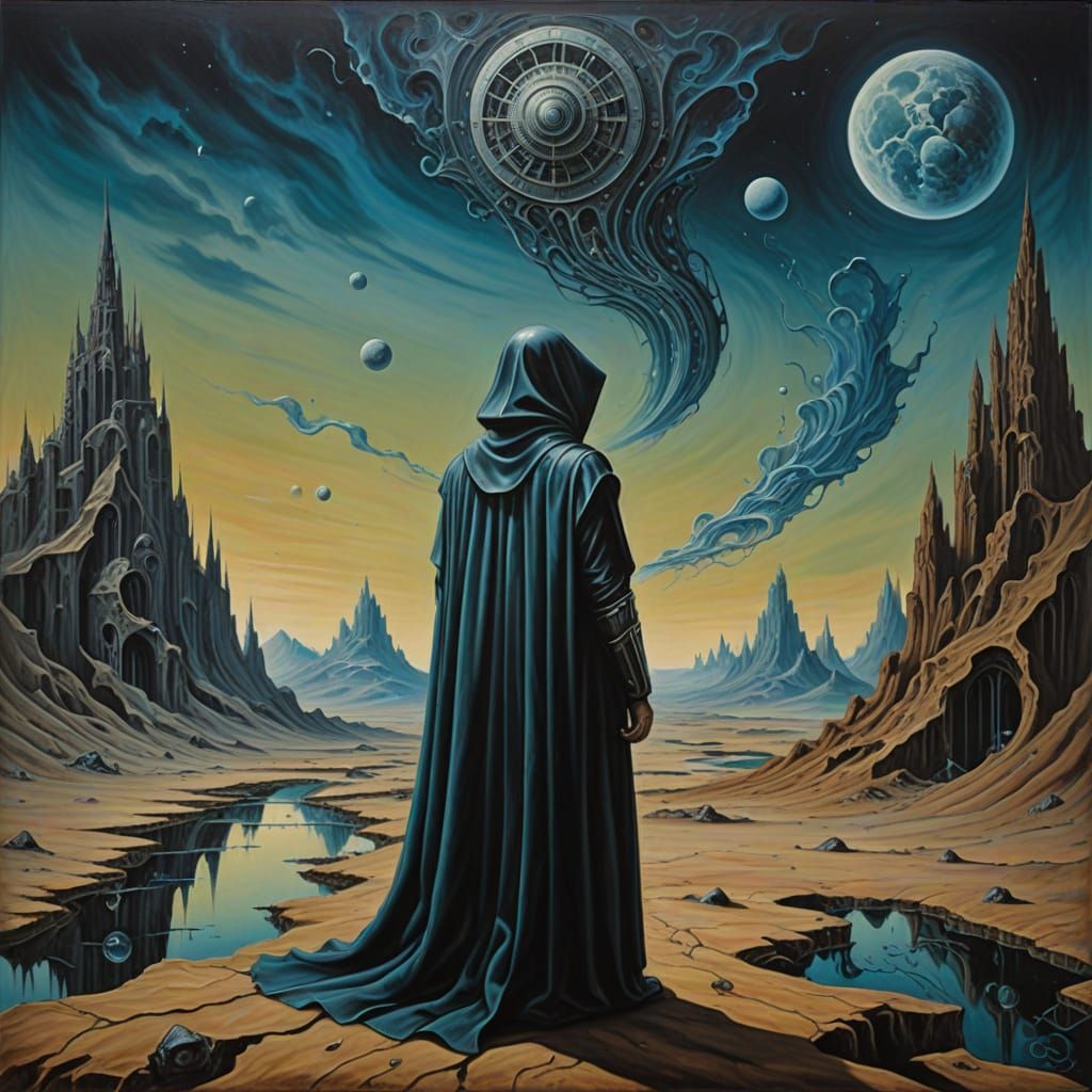 Surrealist Dreamscapes in Melting Oil on Canvas