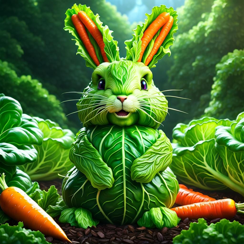 Lettuce Bunny King with Carrot Crown