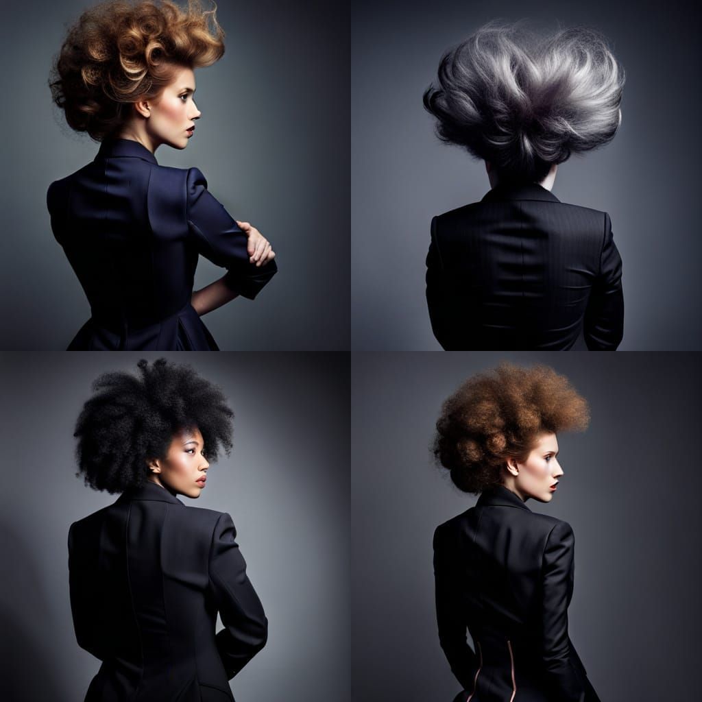 Woman with Big Hair Seen From Behind