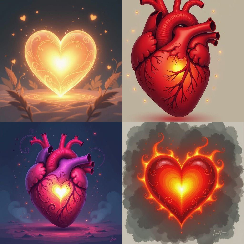 Abstract Heart Shape in Vivid Colors