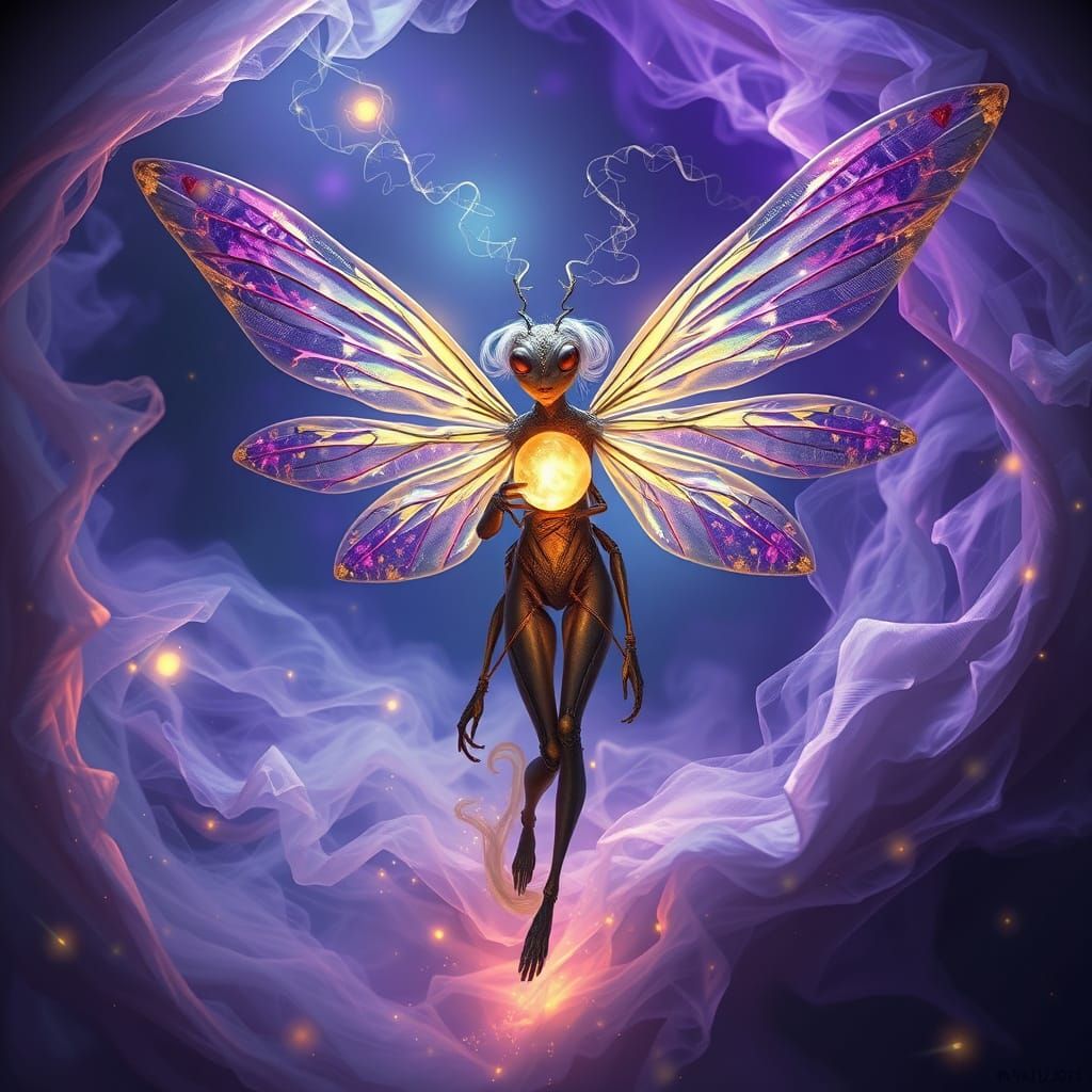 Regal Insectoid Fairy in Ethereal Aura