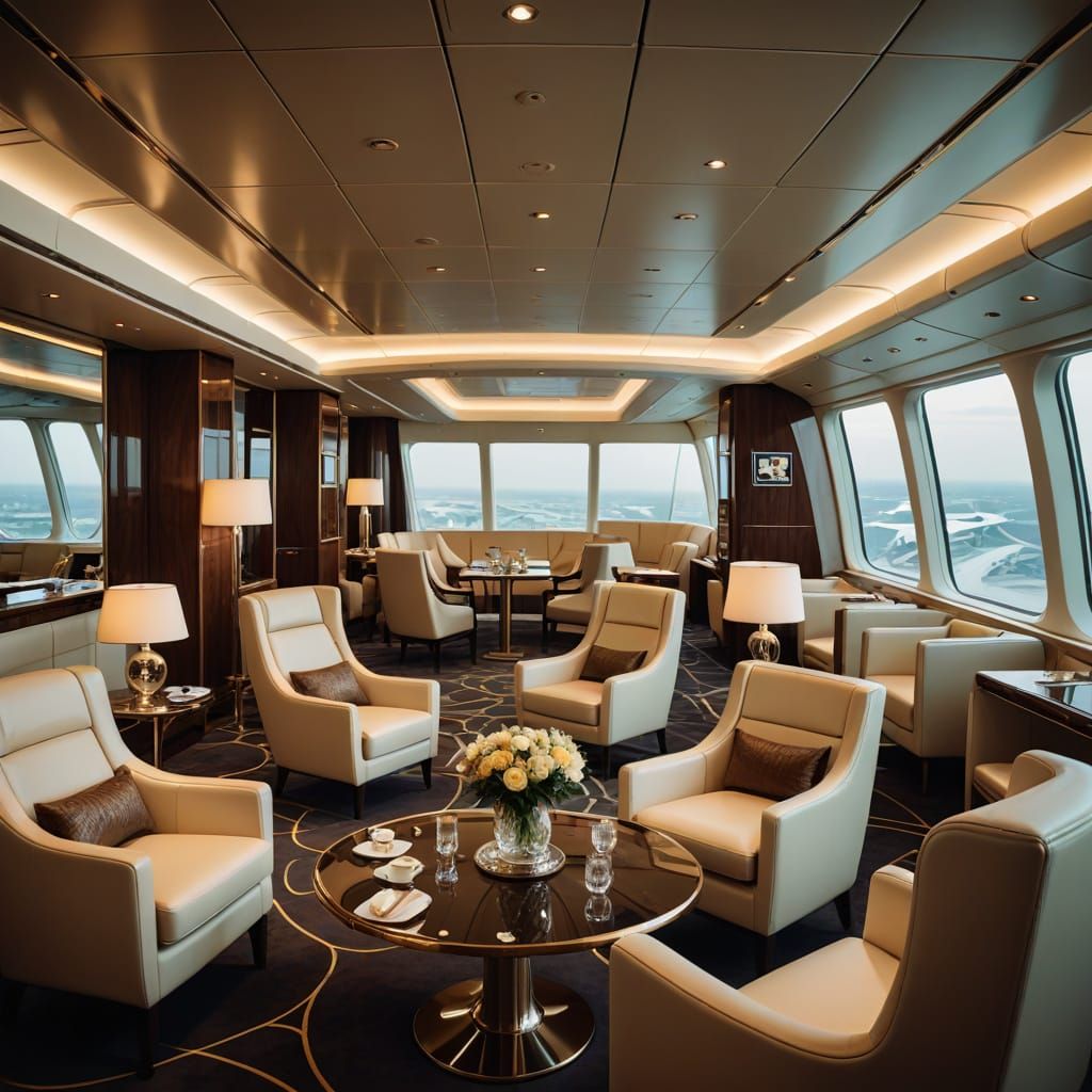 Airbus A380 Luxury Upper Deck Lounge Editorial Shoot