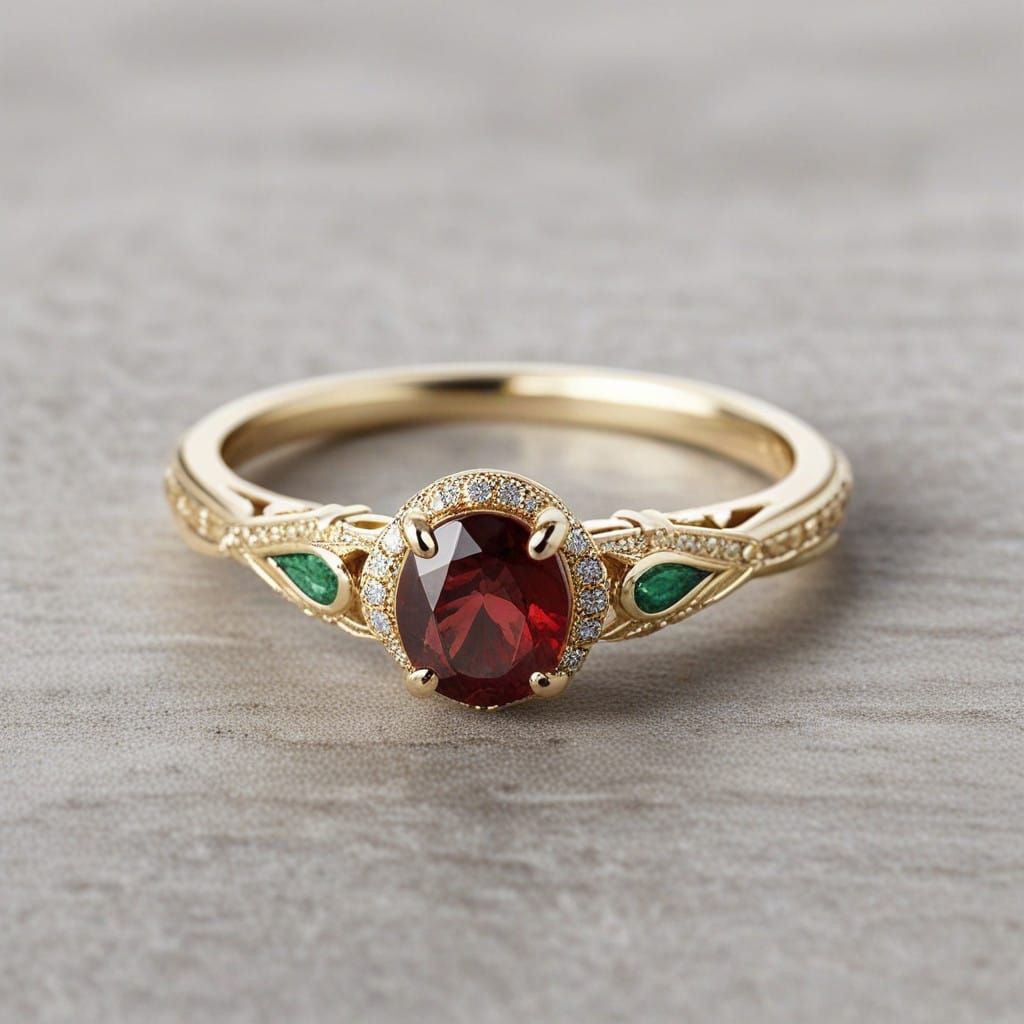 Elegant 14k Gold Engagement Ring with Cushion-Cut Diamond an...