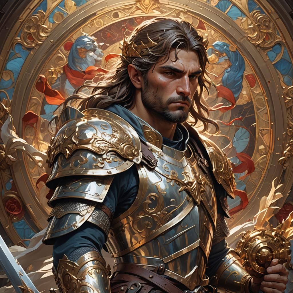 Saint George Portrait in Hyperdetailed Digital Art Style