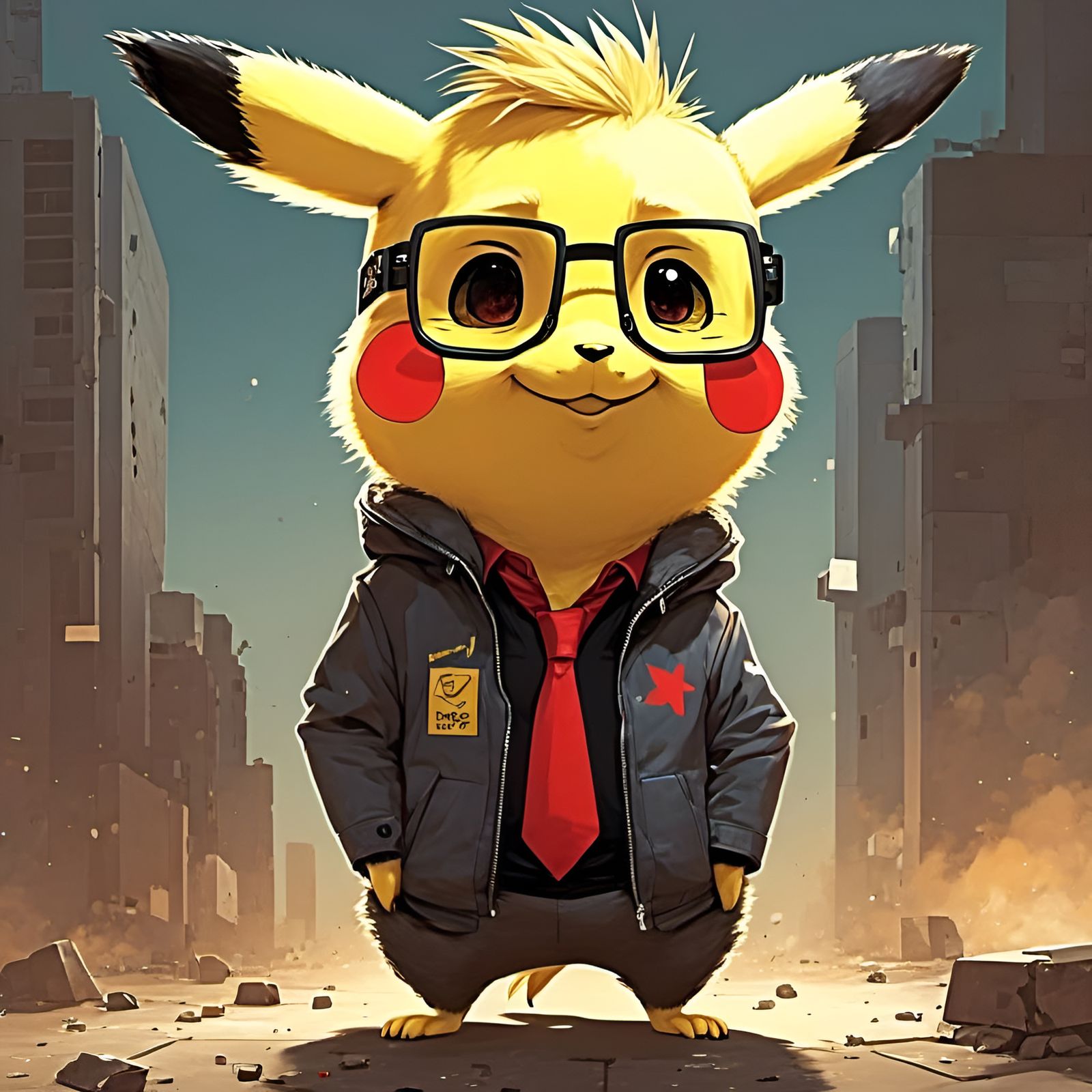 Adorable Anthropomorphic Pikachu with Intricate Details