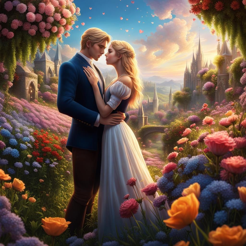 Magical Girl in Flower Garden: Fantasy Concept Art