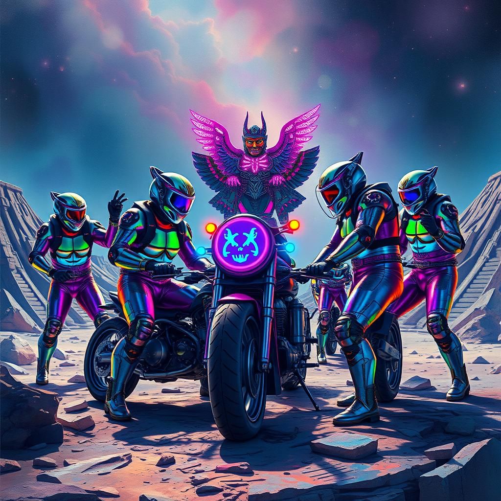 Space Bikers Install Doomsday Machine: Surreal Digital Art