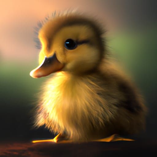 Adorable Fluffy Duck: Digital Matte Painting