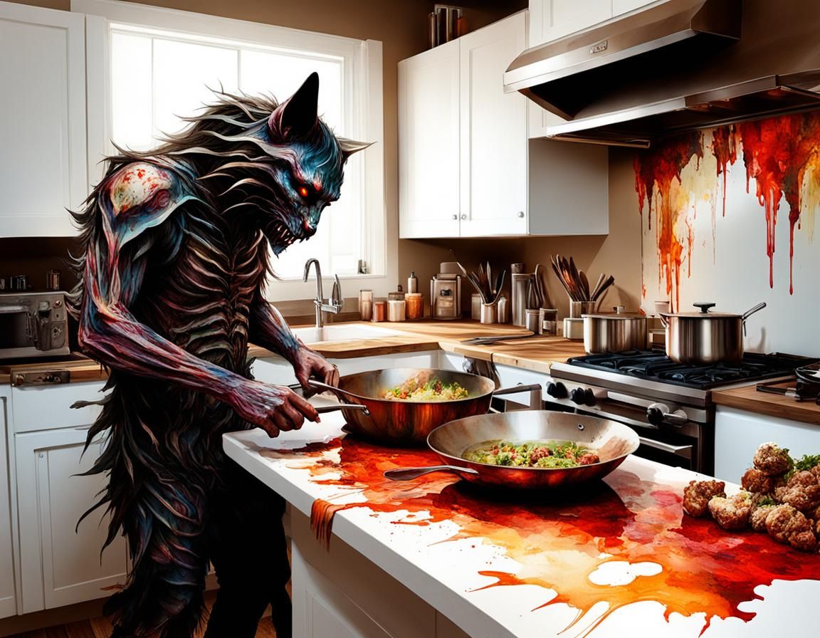 Macabre Cronenberg Monster in a Neon Wasteland