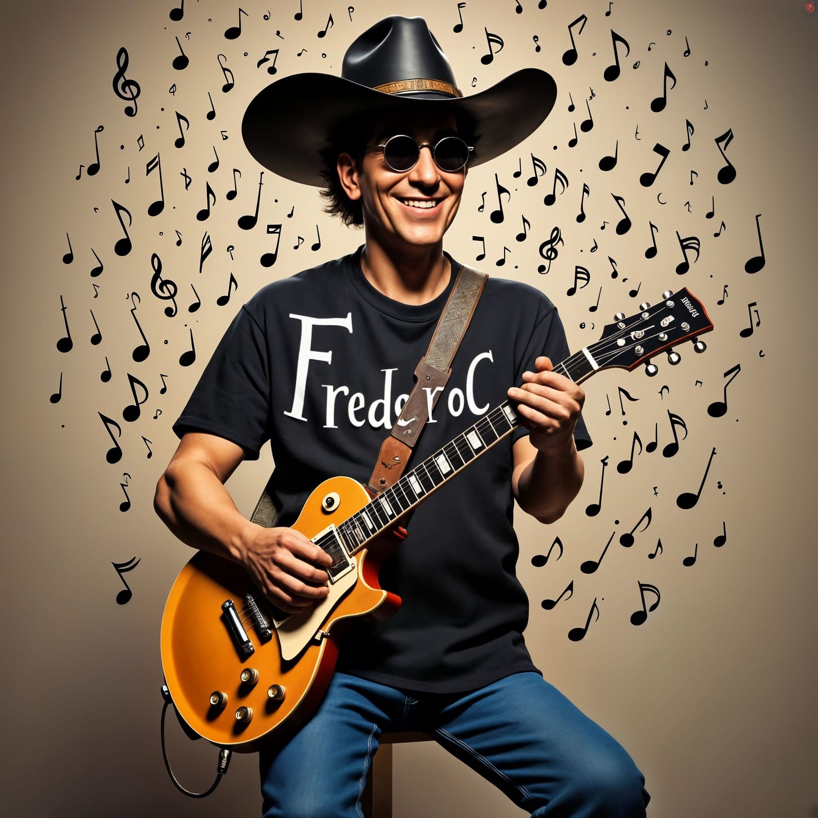 Pixar-Style Guitarist in Triadic Colors