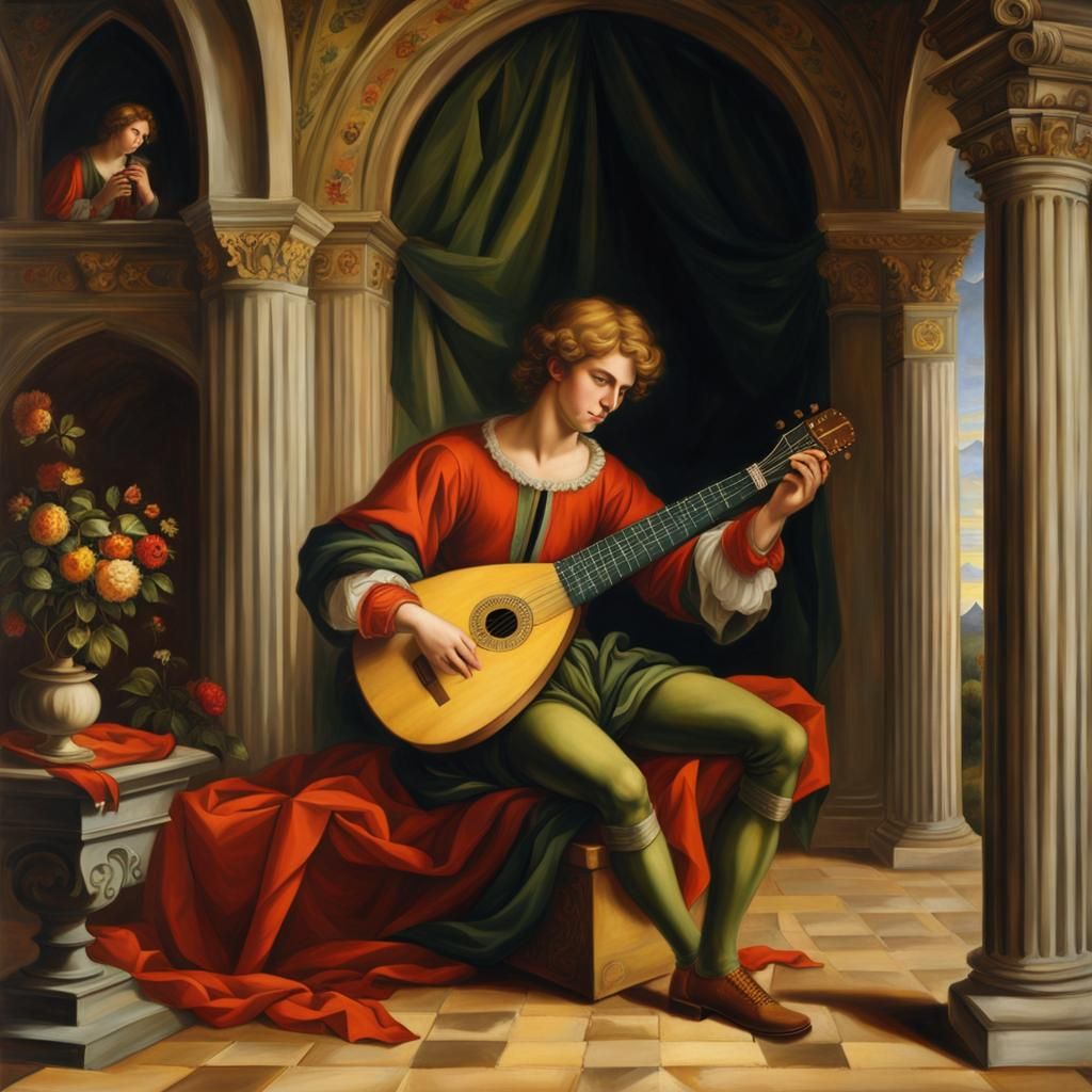 Lute Player by Raphael 240124A