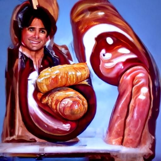 John Stamos Sausage Party: Oil Painting