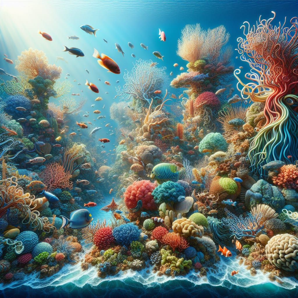 Vibrant Coral Reef Ecosystem in Hyperrealistic 3D