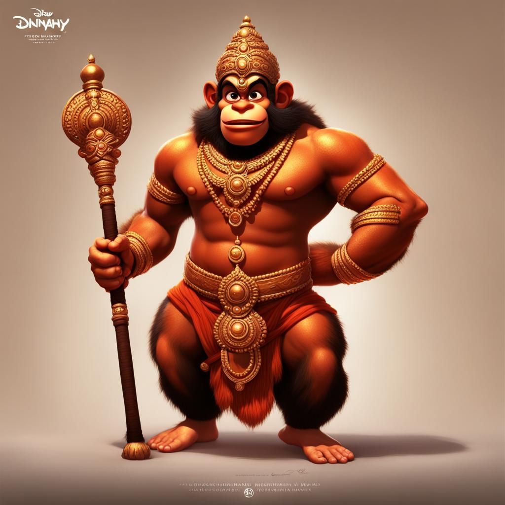 Lord Hanuman: Hindu Deity in 3D Digital Art