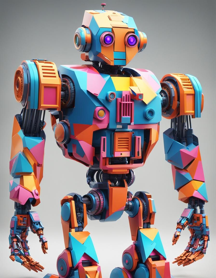 Geometric Robot in Style of Swiss Design