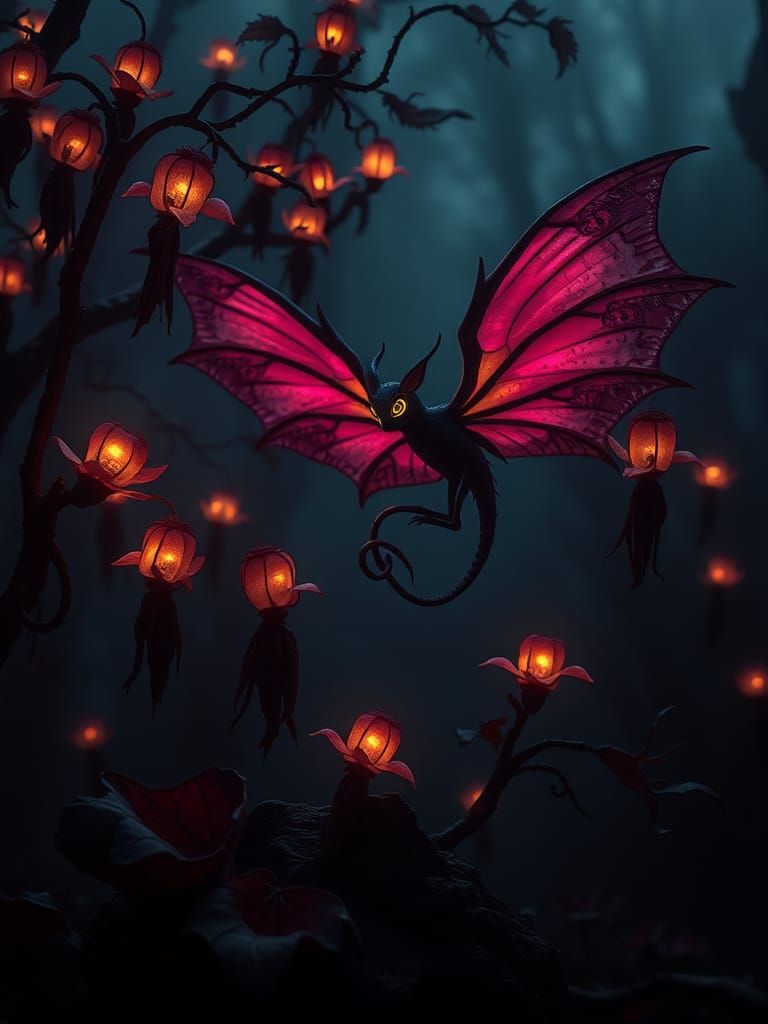 Eldritch Flora and Fauna Dance with LED Wings