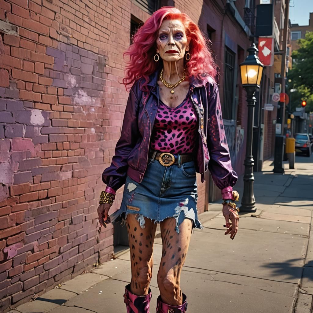 Hyperdetailed Portrait of an Elderly Person in Bold Makeup