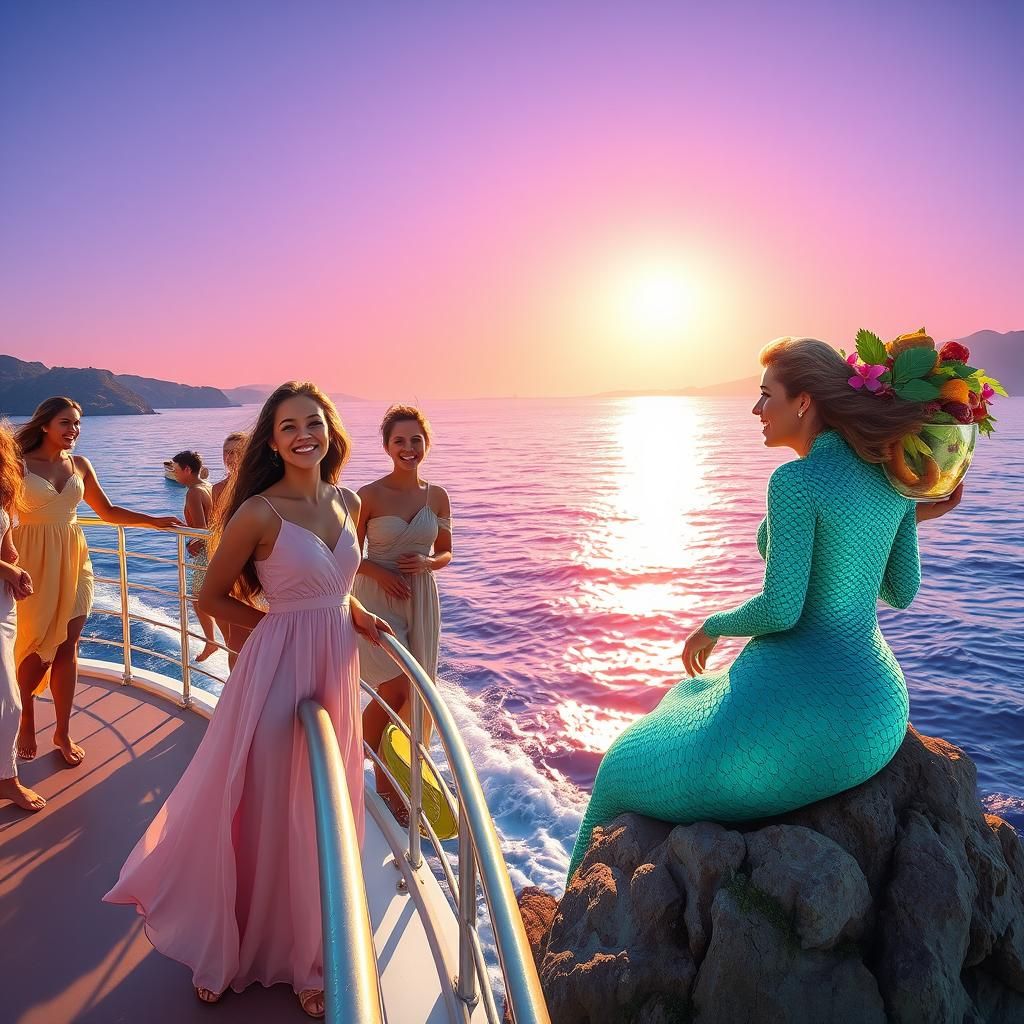 Greek Island Ferry with Mermaid Salad Breakfast