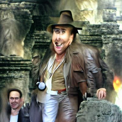 Nicholas Cage as Indiana Jones Portrait
