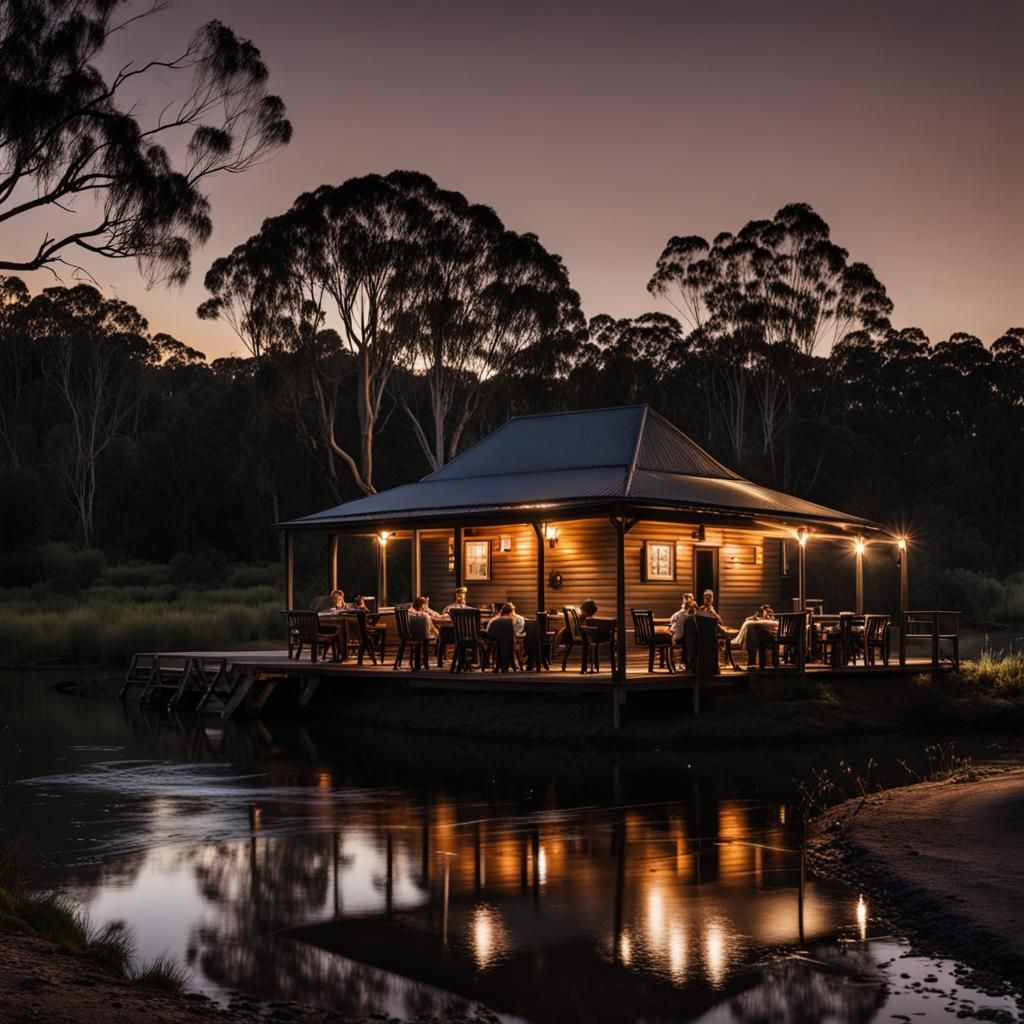 Australian Bush Tavern at Night