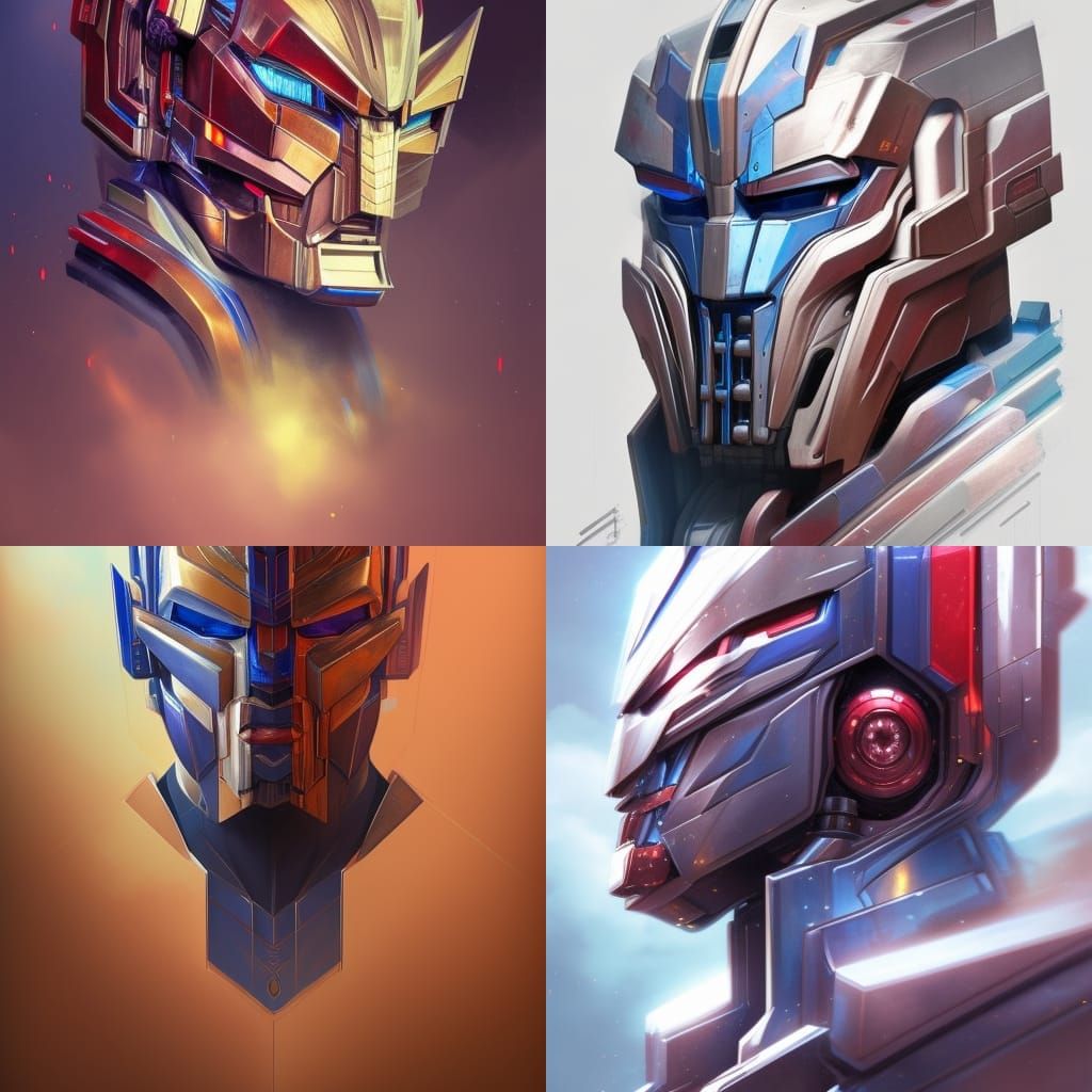 Optimus Prime Kawaii Portrait in Digital Art Style