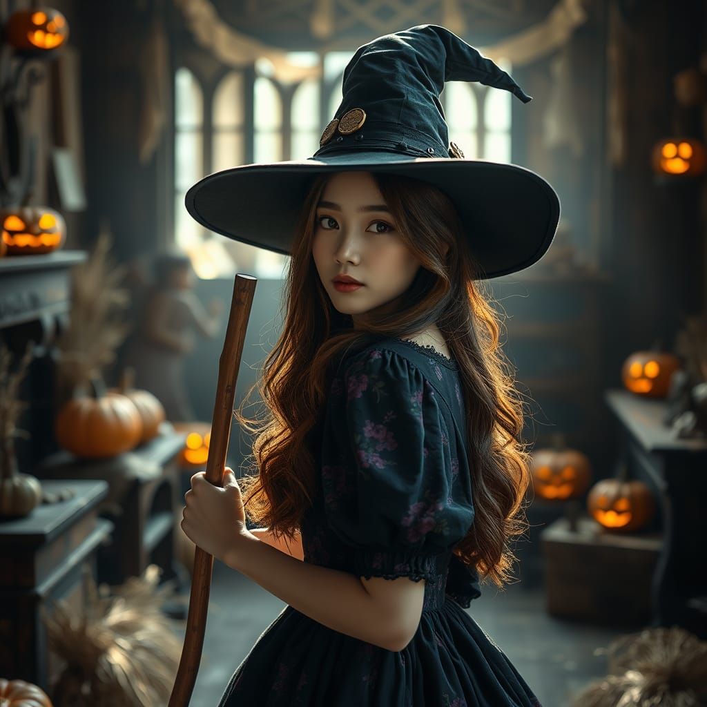 Eerie Halloween Witch in Dreamy Soft Focus