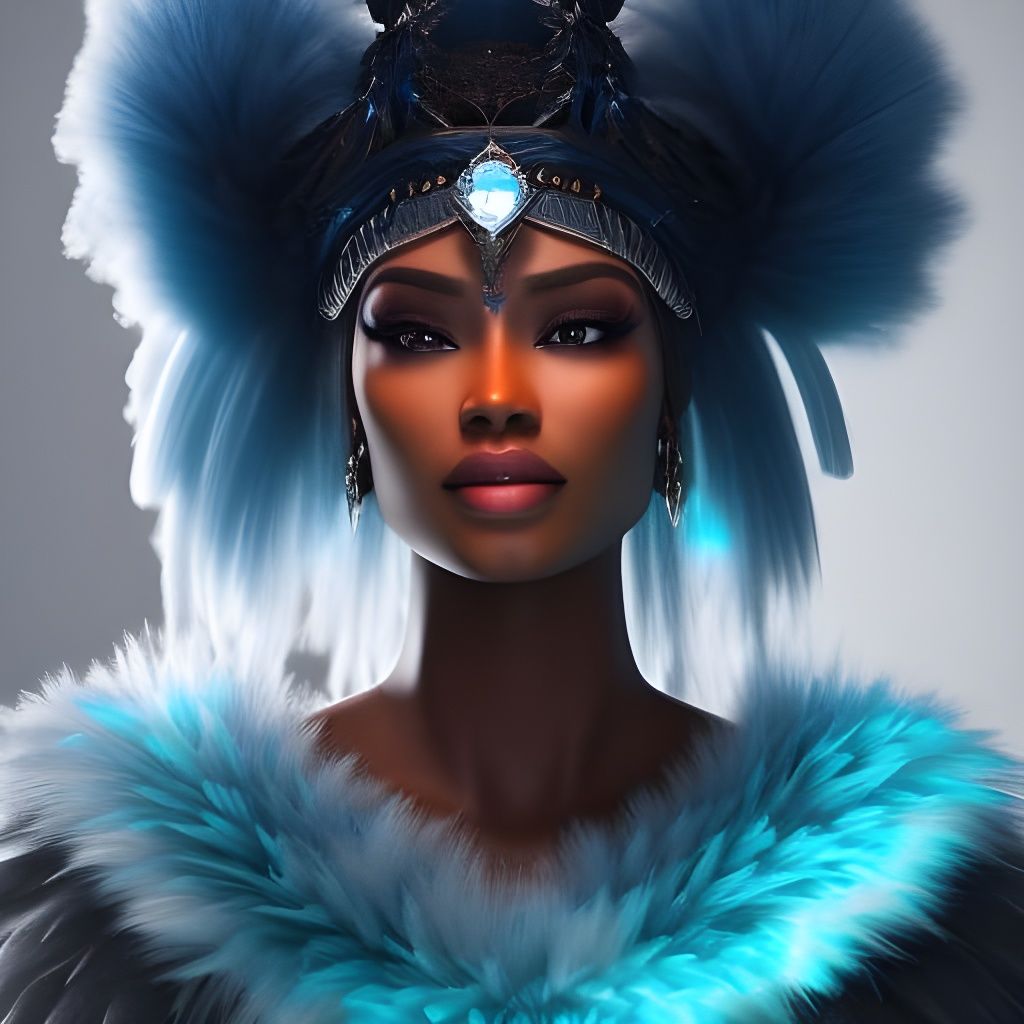 Ice Goddess with Icicle Crown, Digital Art