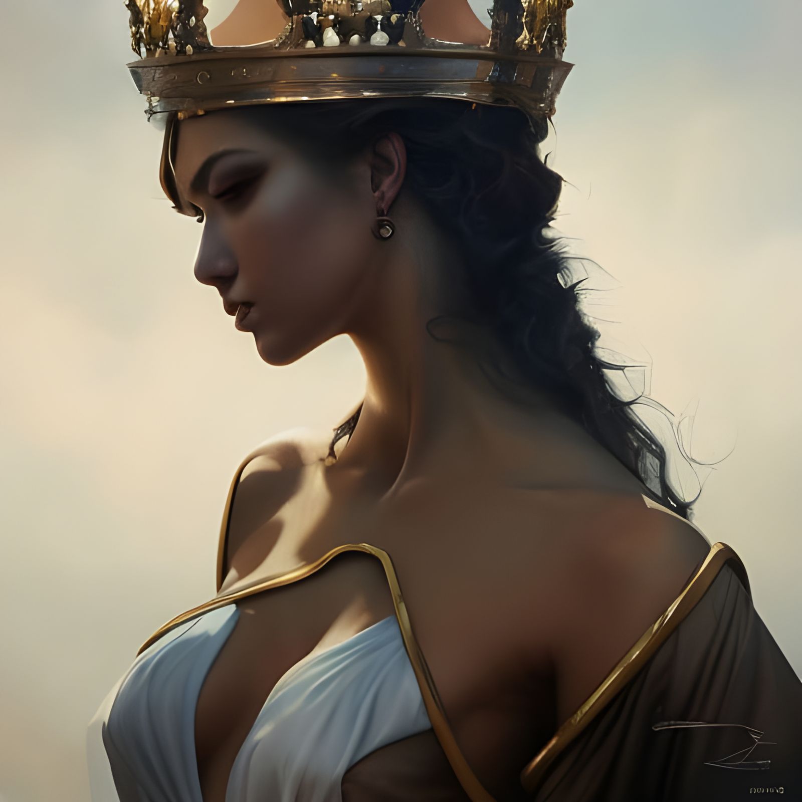 Stunning Queen Portrait in Digital Art Style