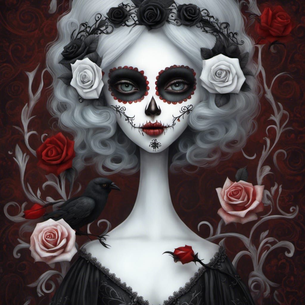 Day of the Dead Portrait in Gothic Art Style