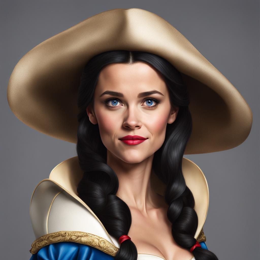 Reese Witherspoon as Snow White, Hyperrealistic Portrait