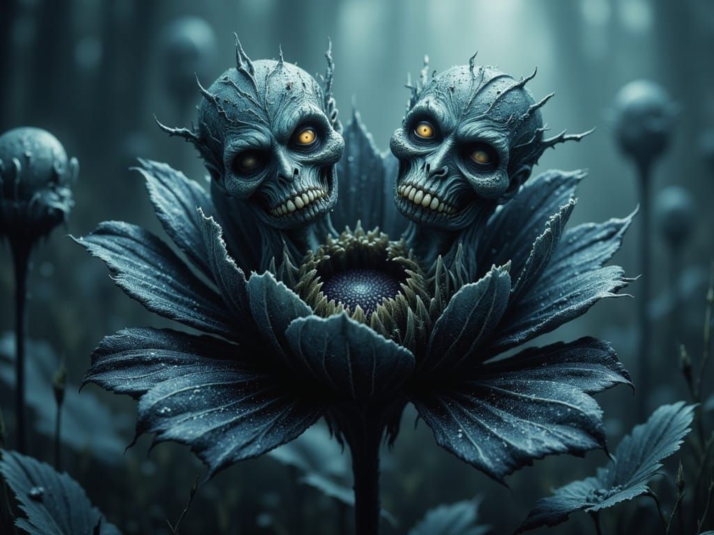 Horror Fairy on Black Flower