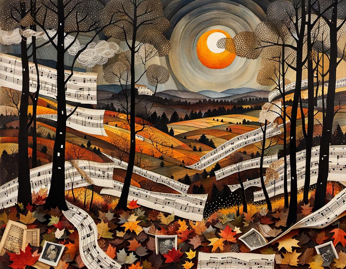 Autumn Landscape Glows in Evening Light as Sun Returns After...