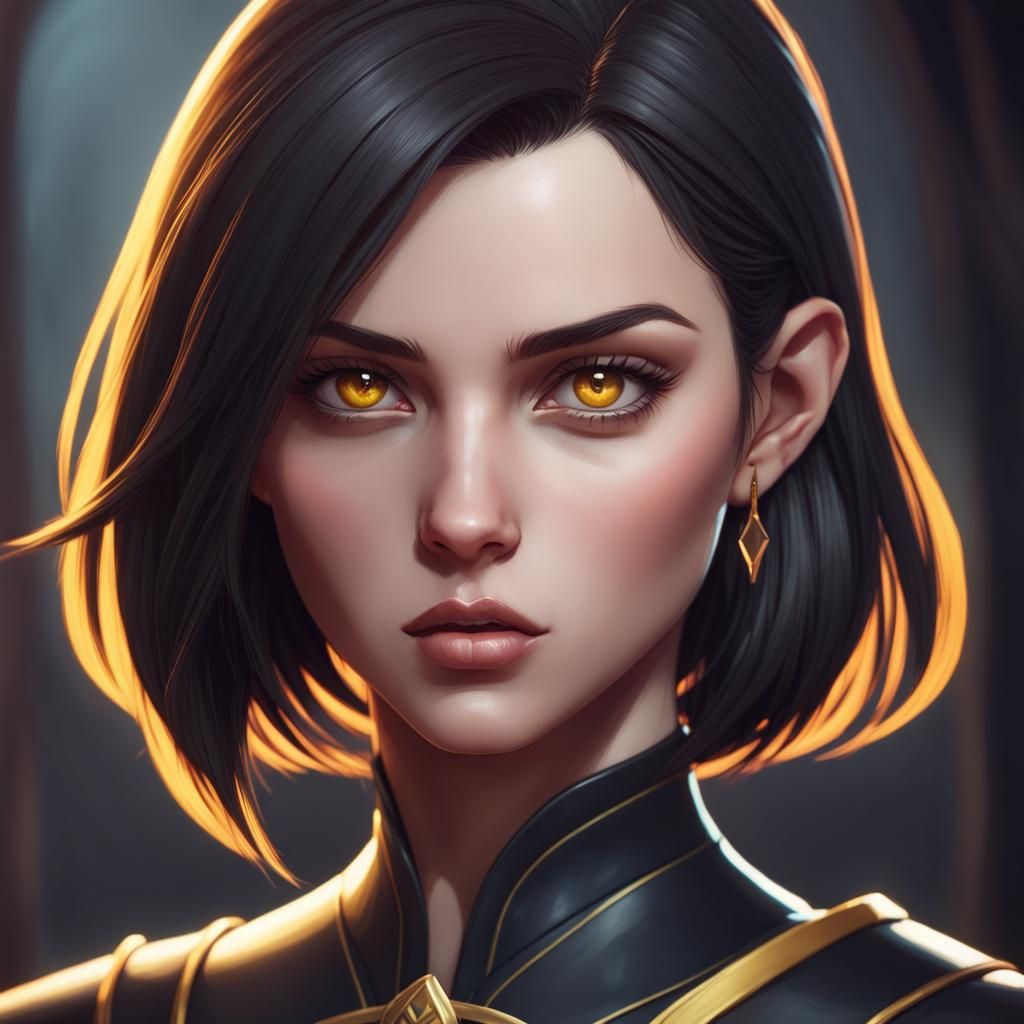 Dark Fantasy Goth Artificer Portrait in Hyperrealism