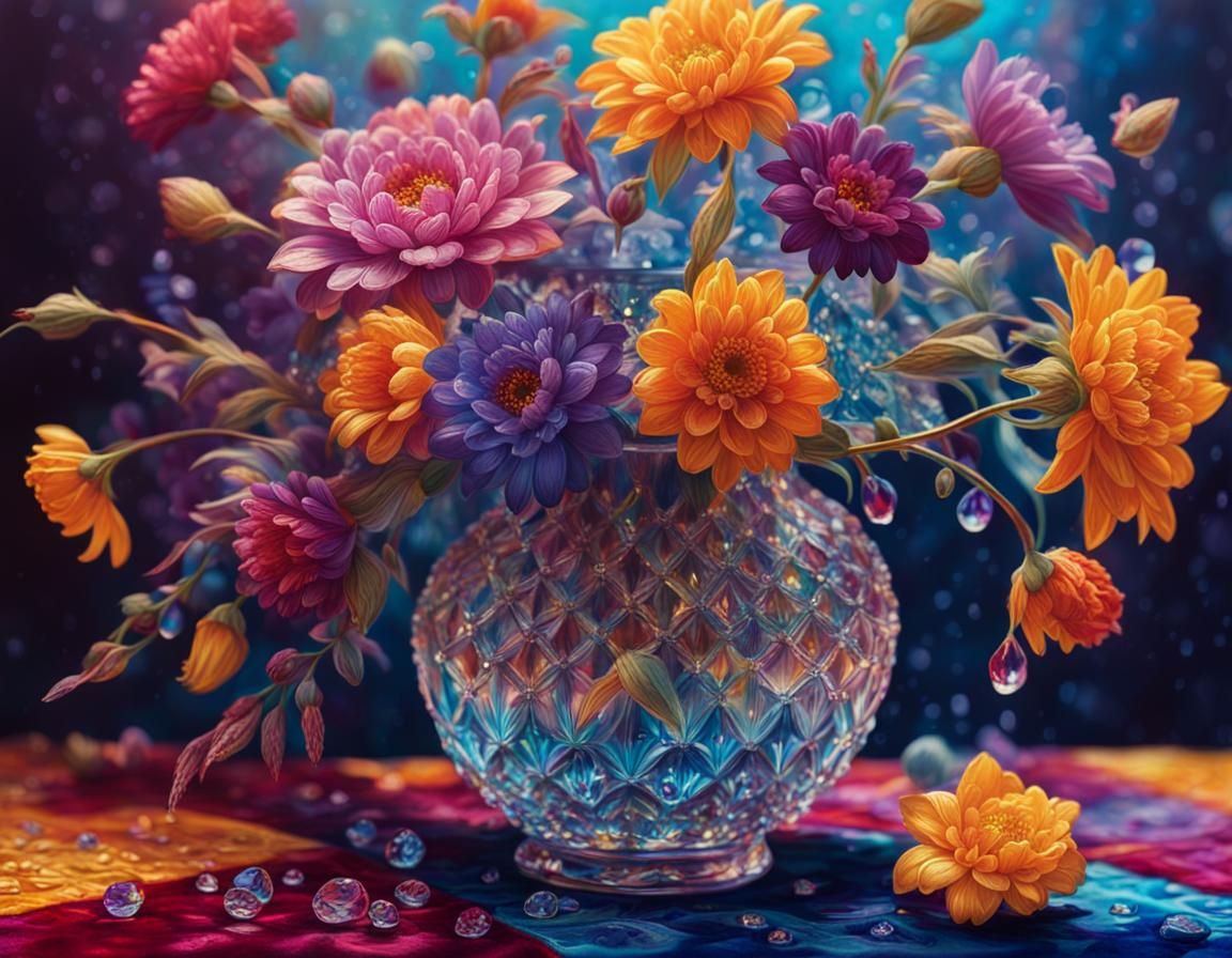 "fantasy flowers, still life Epic cinematic brilliant stunning intricate meticulously detailed dramatic atmospheric maxi...