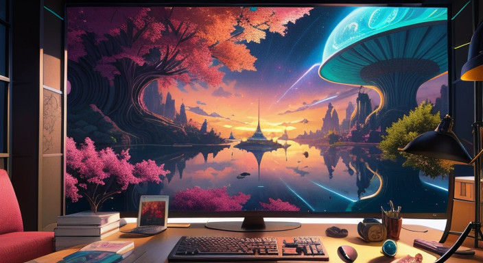 Vibrant Fantasy World in Gritty Realism Style