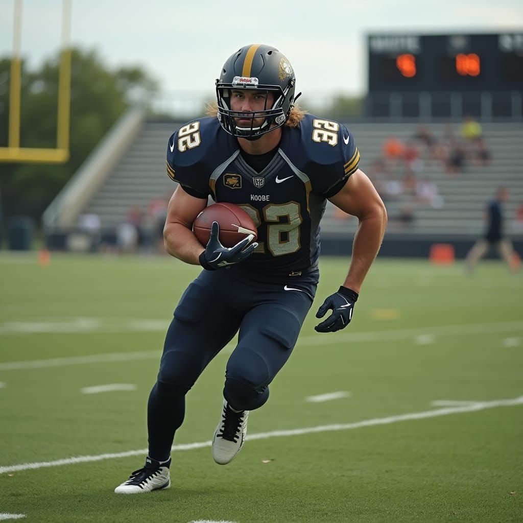 Hyper Realistic Athlete in Football Uniform