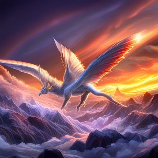 Dragons and Rainbows in a Heavenly Sky