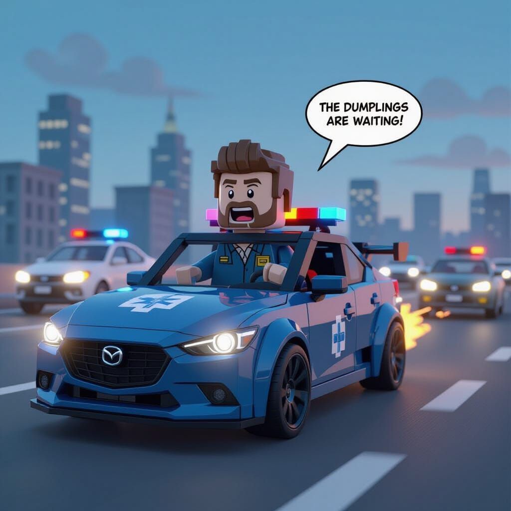 Lego Paul Walker Races in Mad Max World
