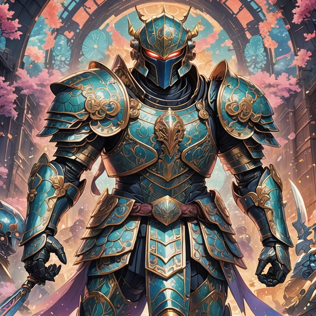 Anime Scarab Warrior in a Dreamlike Landscape